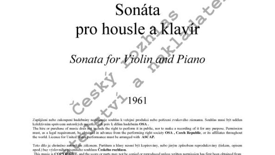Ivana Loudová - Sonáta pro housle a klavír