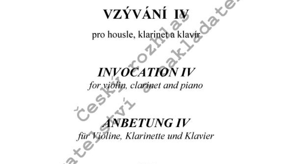 Milan Slavický - Vzývání IV pro housle, klarinet a klavír
