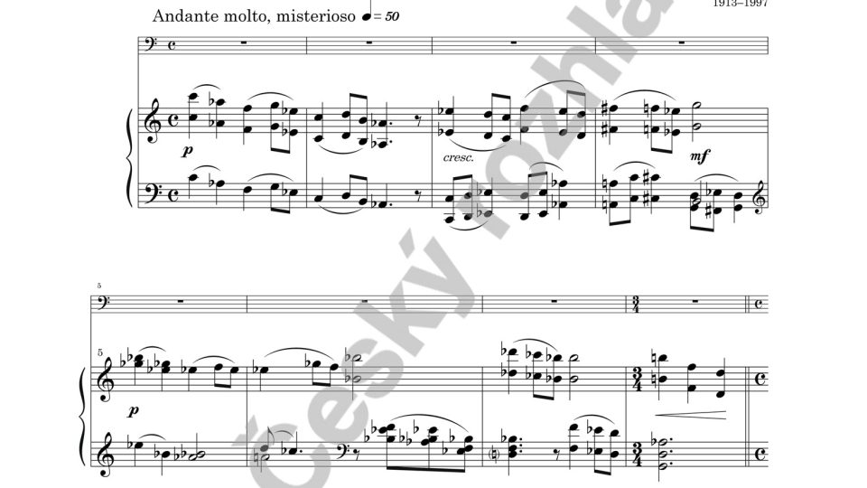Koncert pro tubu a smyčce - František Domažlický / klavírní výtah