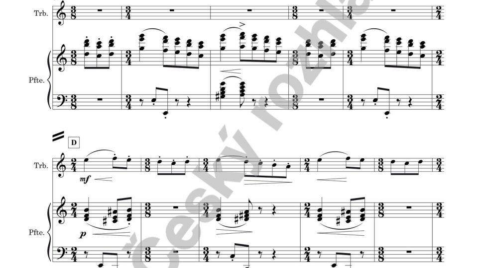 Concertino per tromba ed orchestra - Václav Trojan / klavírní výtah