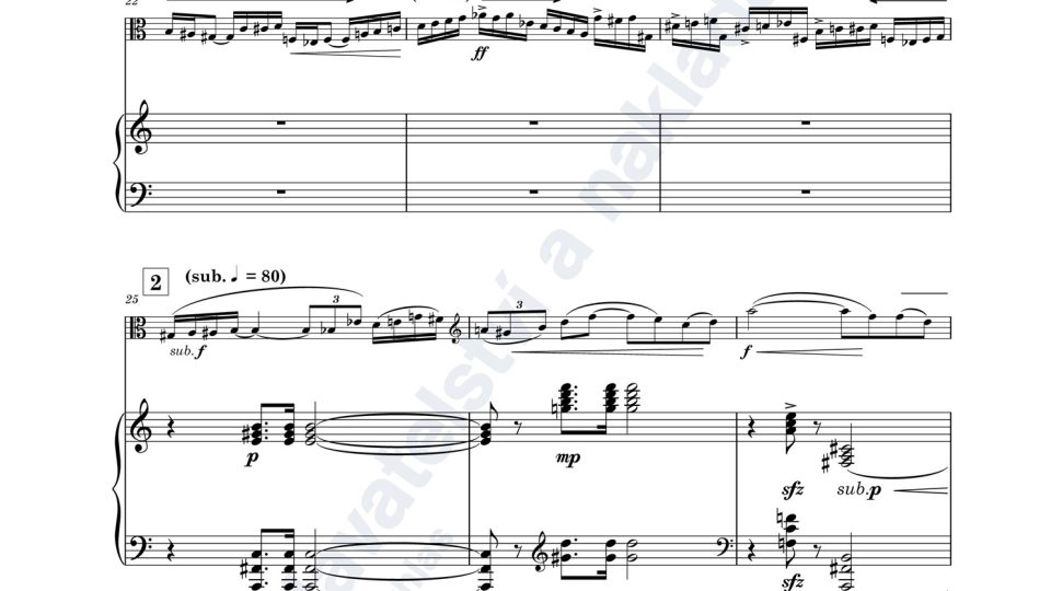 Tristium pro violu a smyčcové nástroje / klavírní výtah - Viktor Kalabis