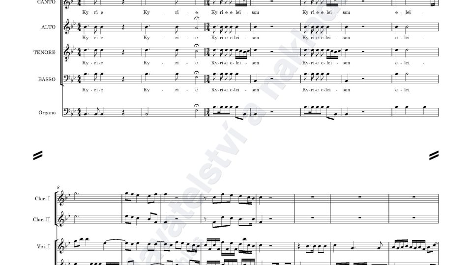 F. V. Habermann: Missa II Sanctae Ludmilae (ukázka z partitury)