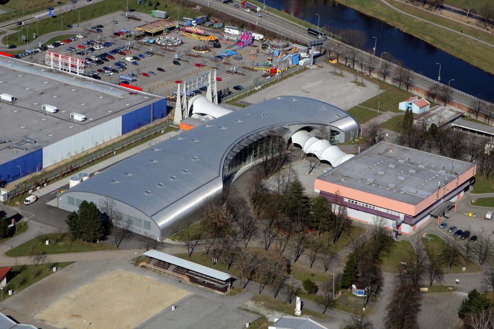 Letecký pohled na českobudějovické výstaviště.  | foto: Fotobanka Profimedia